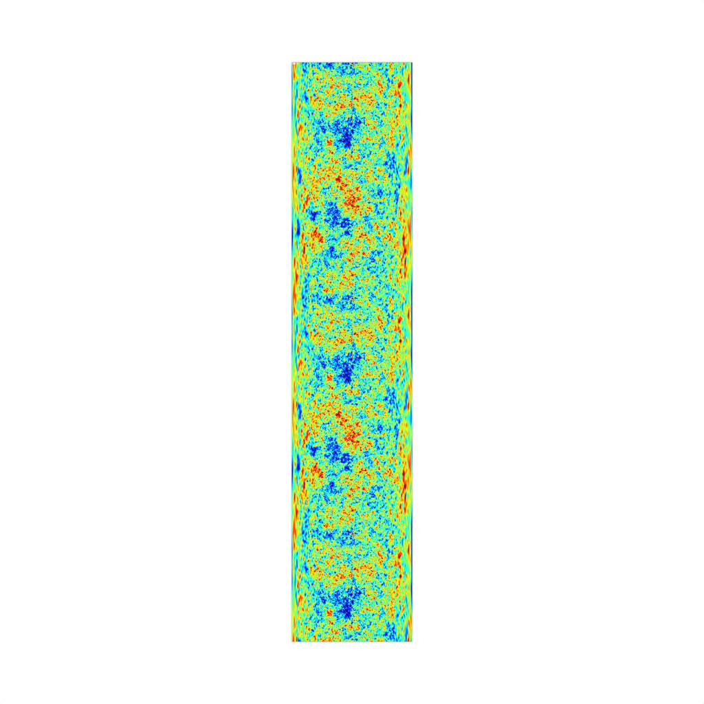 Colorful pattern of the cosmic microwave background radiation on a white background