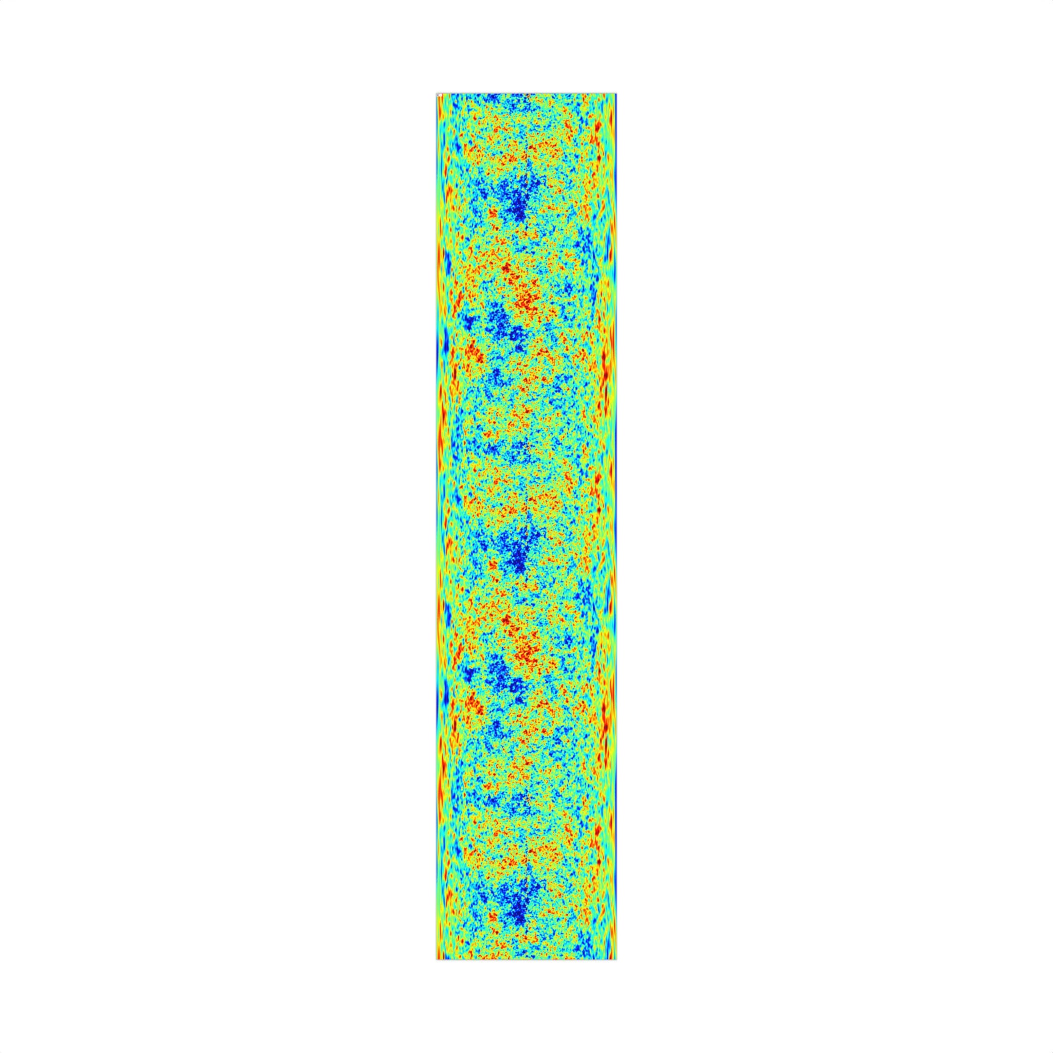Colorful pattern of the cosmic microwave background radiation on a white background